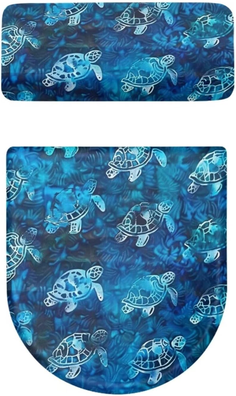 Flashideas Turtle Toilet Lid Cover and Toilet Tank Cover 2Pcs Toilet Seat Cover and Tank Lid Covers Stretch Toilet Covers Set for Bathroom Fits Most Toilet Tanks & Lids - Image 5